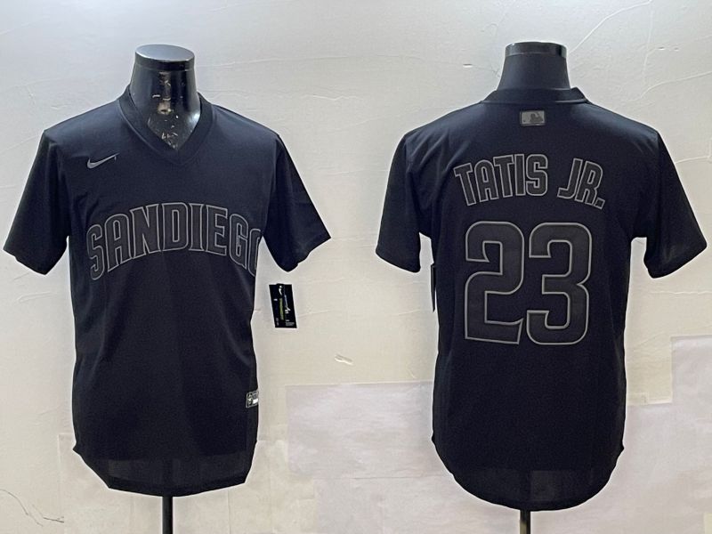 Men 2025 San Diego Padres #23 Tatis jr Black Throwback Nike MLB Jersey style 7126